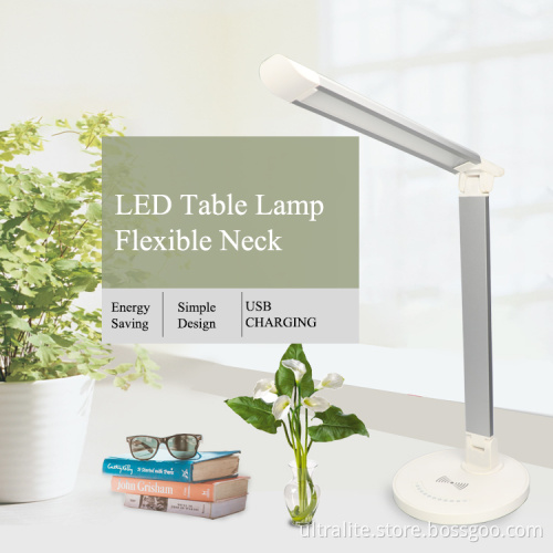Modern Aluminum Dimmable Touch Control Folding Working Led Table Lamp Reading With Wireless Charging